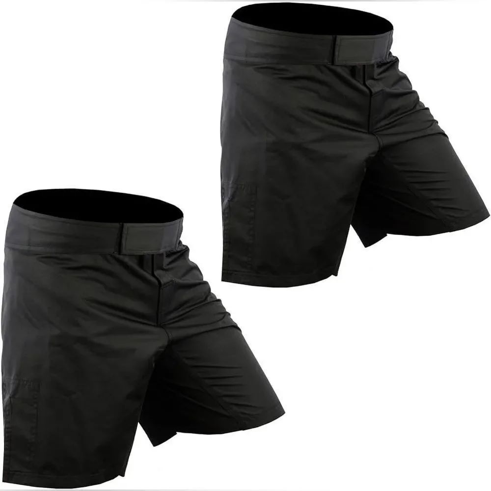 Roar Men’s Black MMA Grappling Thin Lightweight Nylon Shorts w/Slits (Size: Med)